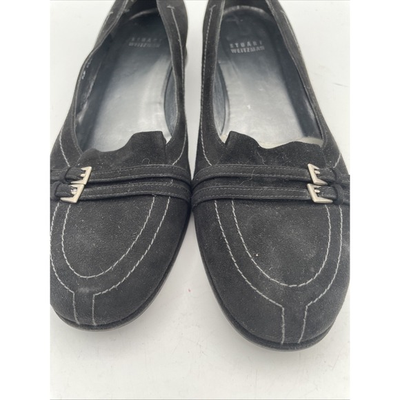 Stuart‎ Weitzman Shoes Womans Black Suede Slip on size 8.5 Spain Comfort Shoes - Picture 3 of 12